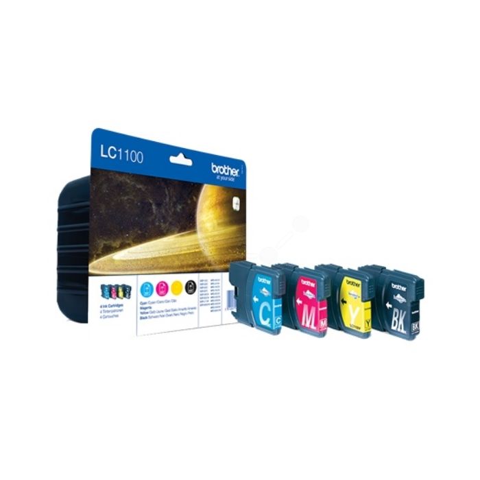 Cartouches d'origines Brother LC1100VALBP - multipack 4 couleurs : noire, cyan, magenta, jaune