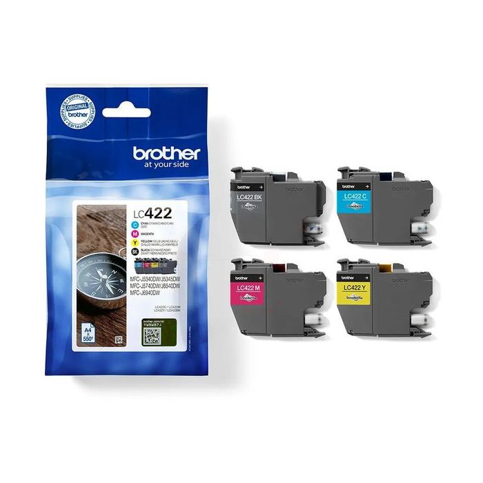 Cartouches d'origines Brother LC422VAL - multipack 4 couleurs : noire, cyan, magenta, jaune