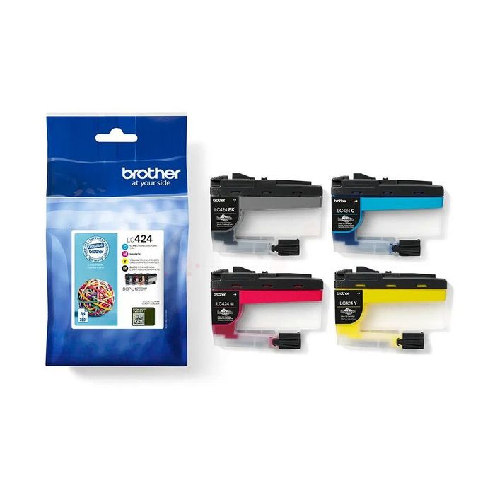 Cartouches d'origines Brother LC424VAL - multipack 4 couleurs : noire, cyan, magenta, jaune