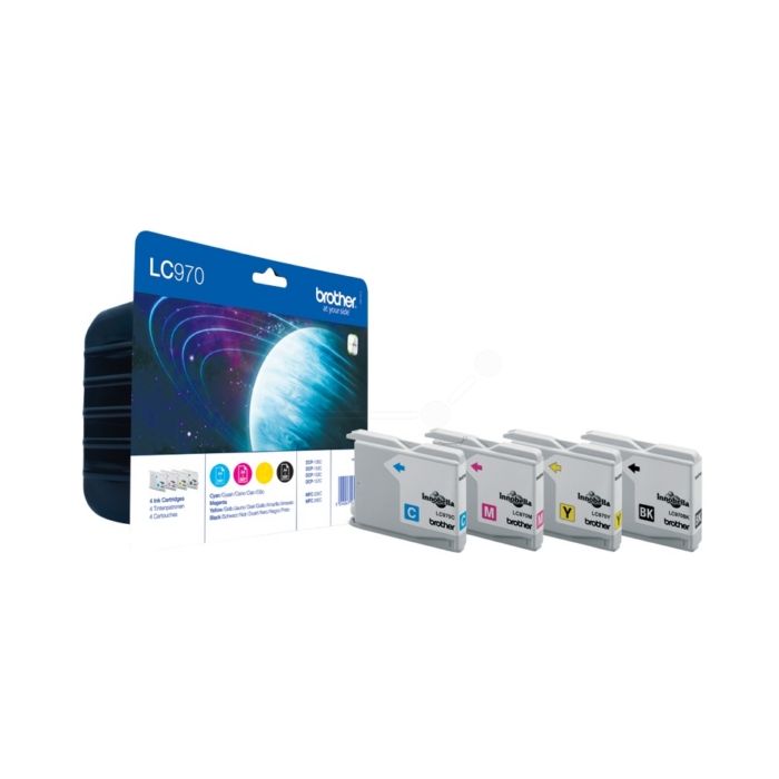 Cartouches d'origines Brother LC970VALBP - multipack 4 couleurs : noire, cyan, magenta, jaune