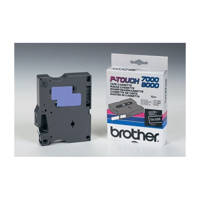 Ruban cassette d'origine Brother TX335 - noir, blanc