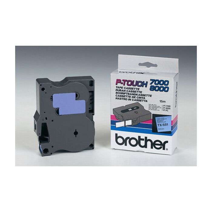 Ruban cassette d'origine Brother TX551 - noir, bleu