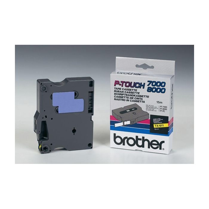 Ruban cassette d'origine Brother TX611 - noir, jaune