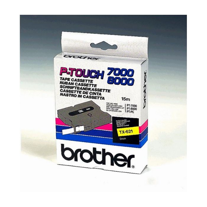 Ruban cassette d'origine Brother TX621 - noir, jaune