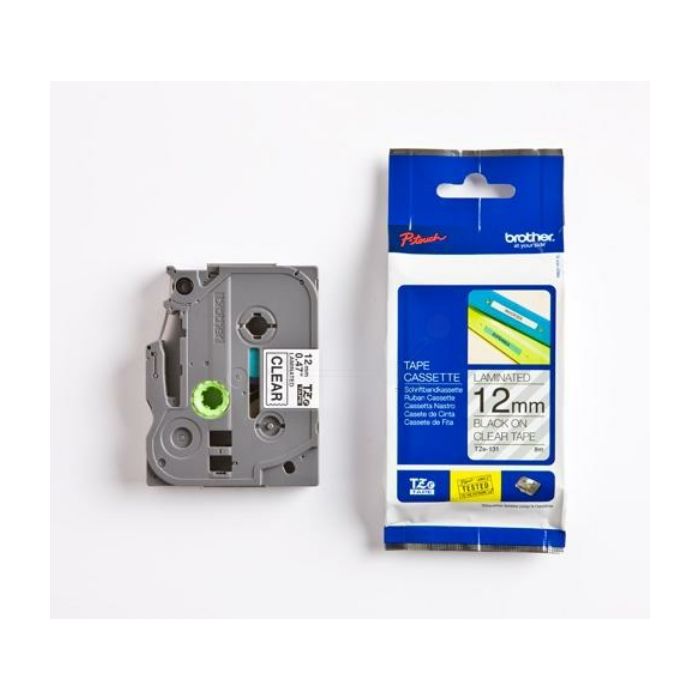Ruban cassette d'origine Brother TZE131S - noir, transparent