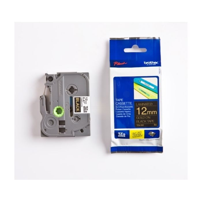 Ruban cassette d'origine Brother TZE334 - noir, or