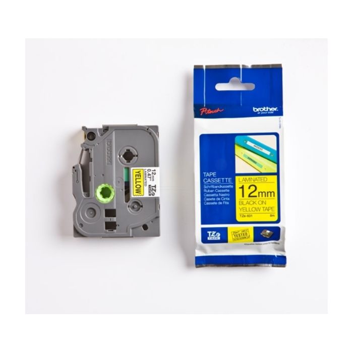 Ruban cassette d'origine Brother TZE631S - noir, jaune