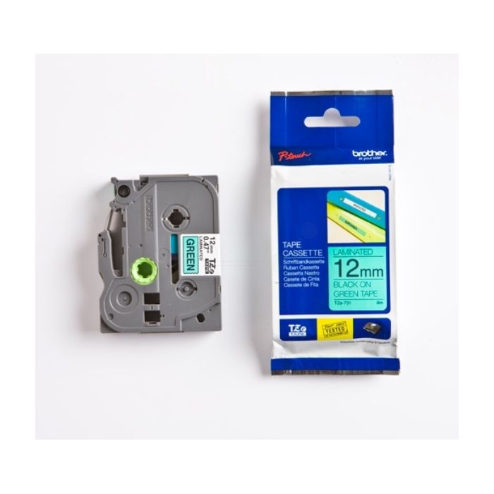Ruban cassette d'origine Brother TZE731 - noir, vert