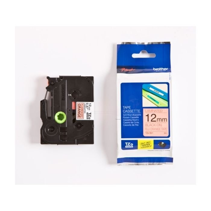 Ruban cassette d'origine Brother TZEB31 - noir, orange
