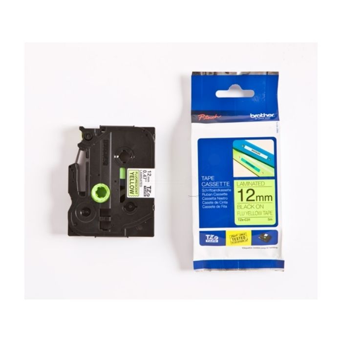 Ruban cassette d'origine Brother TZEC31 - noir, jaune