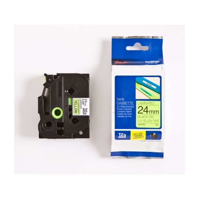 Ruban cassette d'origine Brother TZEC51 - noir, jaune