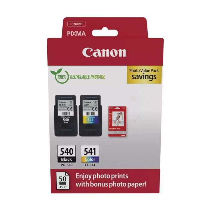 Cartouches d'origines Canon 5225B013 / PG-540+CL-541 - multipack 2 couleurs : noire, multicouleur