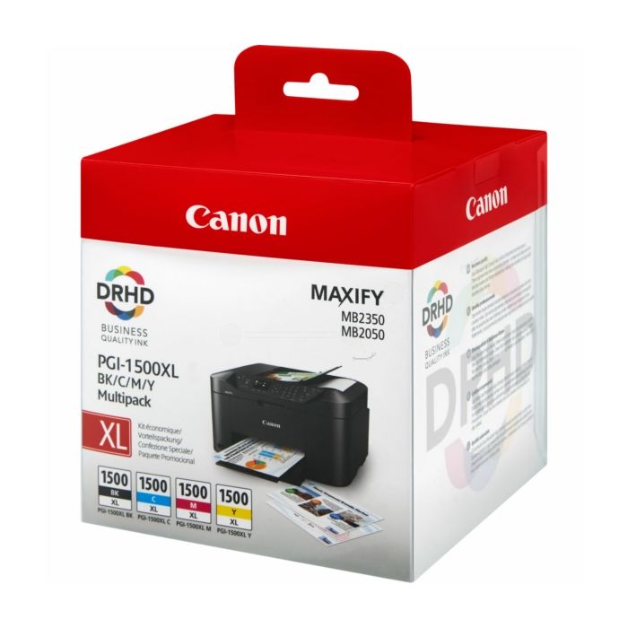 Cartouches d'origines Canon 9182B010 / PGI-1500 XLCMYBK - multipack 4 couleurs : noire, cyan, magenta, jaune