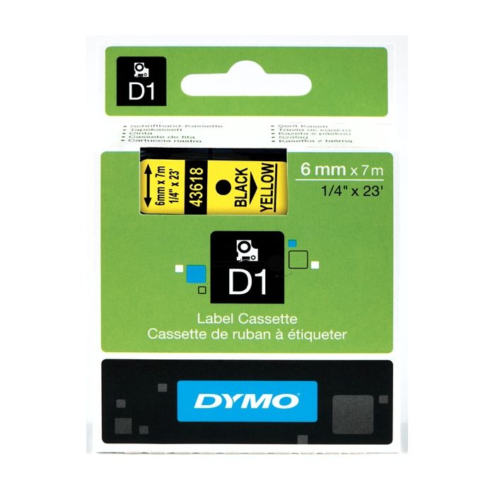Rouleau d'étiquettes d'origine Dymo 43618 / S0720790 - noir, jaune