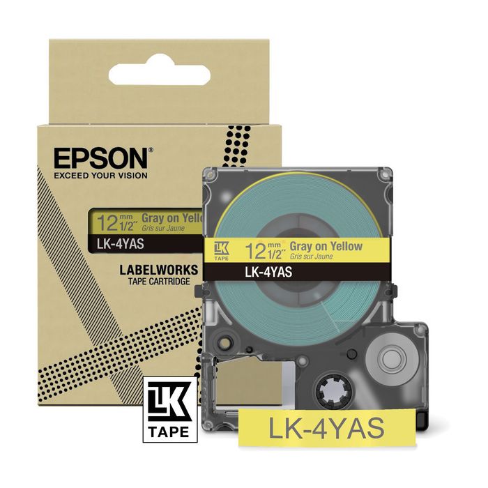 Rouleau d'étiquettes d'origine Epson C53S672104 / LK-4YAS - gris, jaune