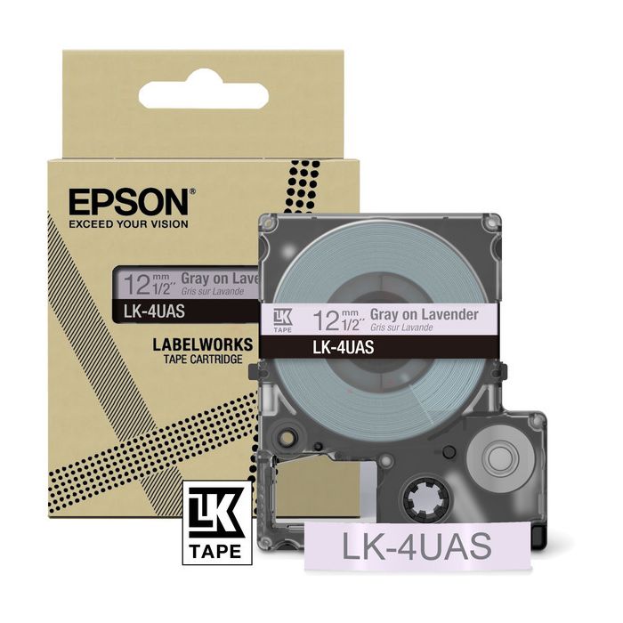 Rouleau d'étiquettes d'origine Epson C53S672107 / LK-4UAS - gris, violet