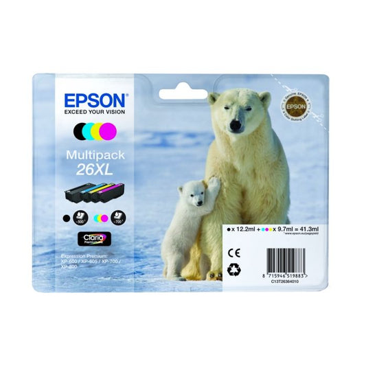 Cartouche Jet d'encre de Marque Epson T2634 Yellow N°26XL (Single Pack ) ( Premium Ink)(9.7ml/700pages)
