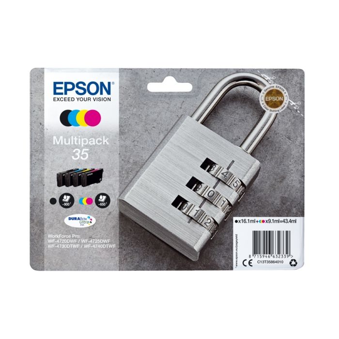 Cartouches d'origines Epson C13T35864010 / 35 - multipack 4 couleurs : noire, cyan, magenta, jaune