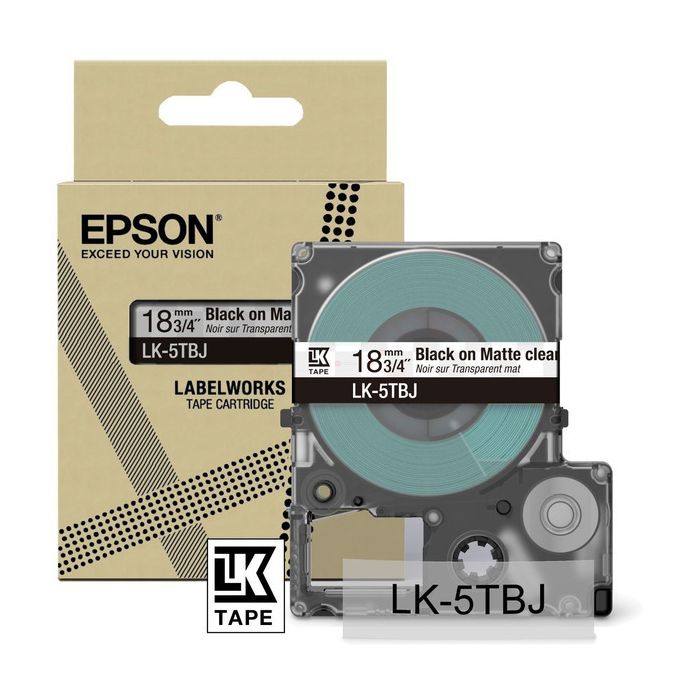 Rouleau d'étiquettes d'origine Epson C53S672066 / LK-5TBJ - noir, transparent