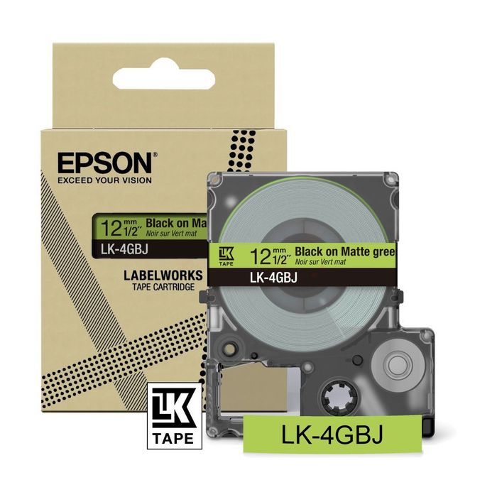 Rouleau d'étiquettes d'origine Epson C53S672077 / LK-4GBJ - noir, vert