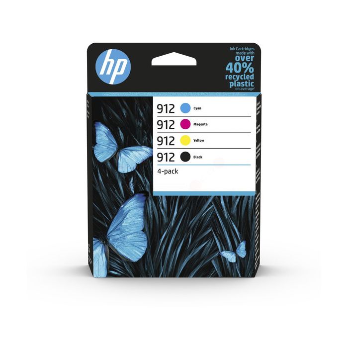 Cartouches d'origines HP 6ZC74AE / 912 - multipack 4 couleurs : noire, cyan, magenta, jaune