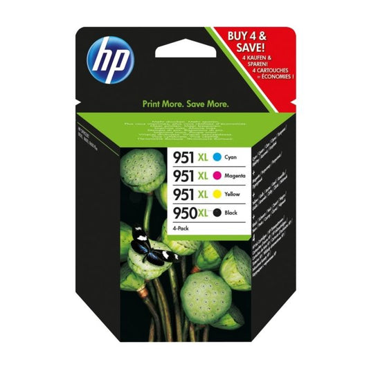 Pack de 4 Cartouches d'encre de Marque HP C2P43AE 950XL+951XL 4 Couleurs (Black, Cyan, Magenta et Yellow)