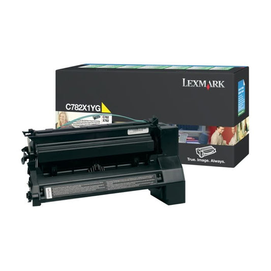 Cartouche Laser de Marque Lexmark C782X1YG  Jaune (Capacité ultra) 15000 P (à 5%)