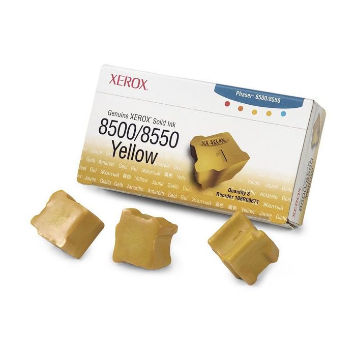3 bâtonnets Encre solide de Marque Xerox 108R00671 Jaune (3000 pages)