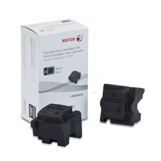 Pack de 2 Cartouches Encre Solide de Marque pour Xerox 108R00998 Noir (4 500 pages)