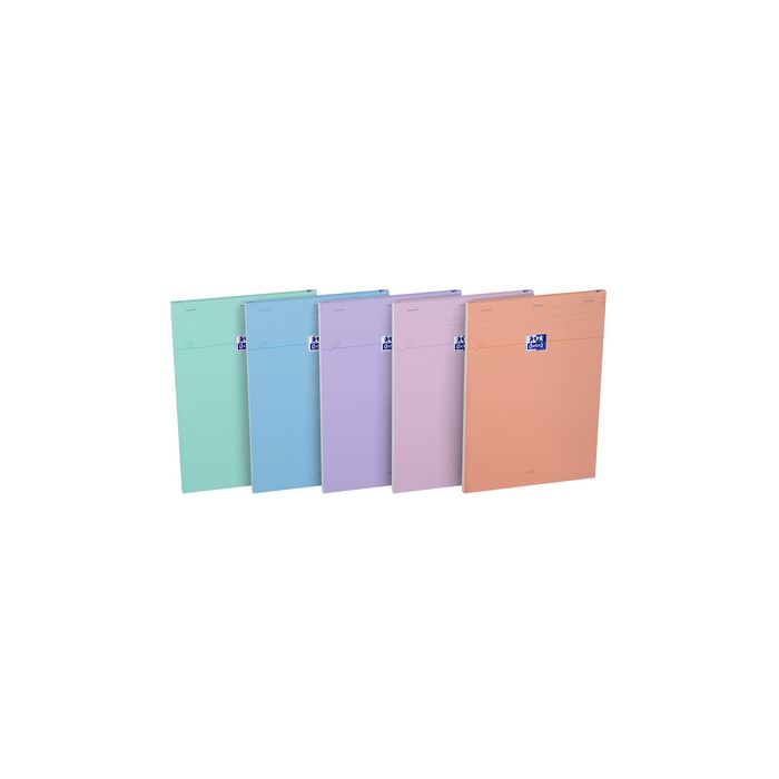 Oxford Bloc-notes Smart, A4, quadrillé, assorti Pastel x5