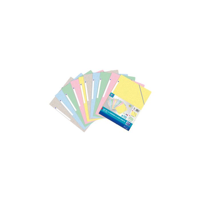 Oxford Chemise à élastique Top File+, pack de 10, pastel