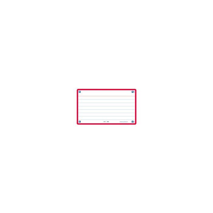 Oxford Fiches "Flash 2.0", 75 x 125 mm, quadrillé, rouge