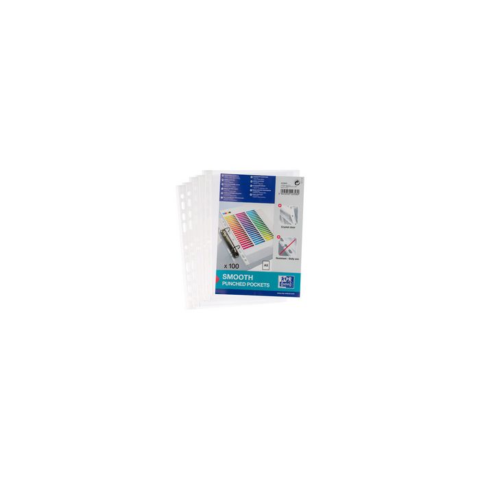 Oxford Pochettes perforées, A5, PP, 0,06 mm, transparent