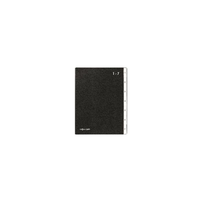 PAGNA trieur, format A4, 7 compartiments, 1 - 7, noir
