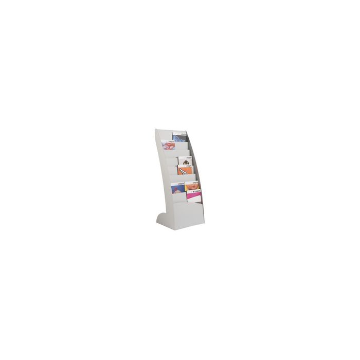 PAPERFLOW Porte-prospectus Courbo, 8 casiers, gris