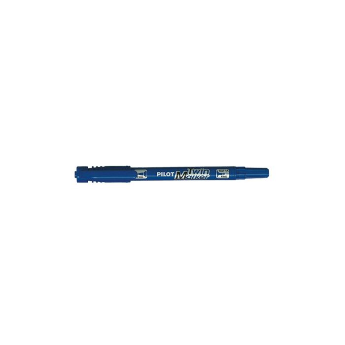 PILOT Marqueur permanent Twin Marker, extra fin, bleu