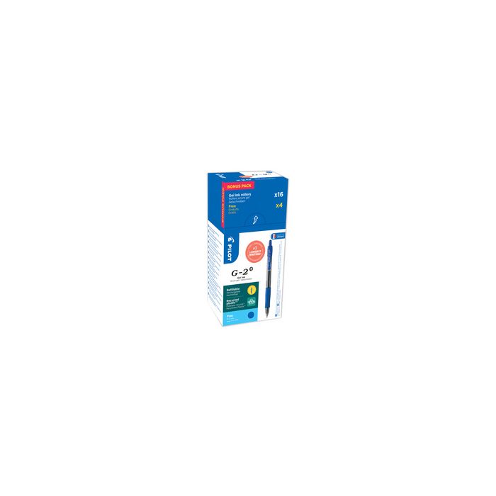 PILOT Stylo roller à encre gel G-2 PLUS 05, VALUE PACK, bleu