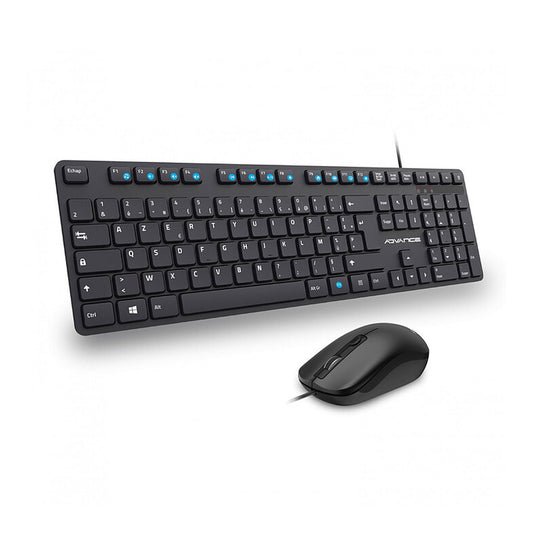 Pack 2en1 (Clavier/Souris) Advance WorkMate Plus (Noir)