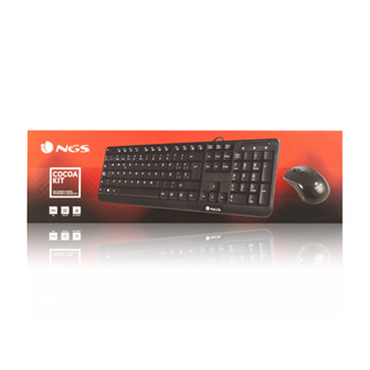 Pack 2en1 (Clavier/Souris) NGS Cocoa (Noir)