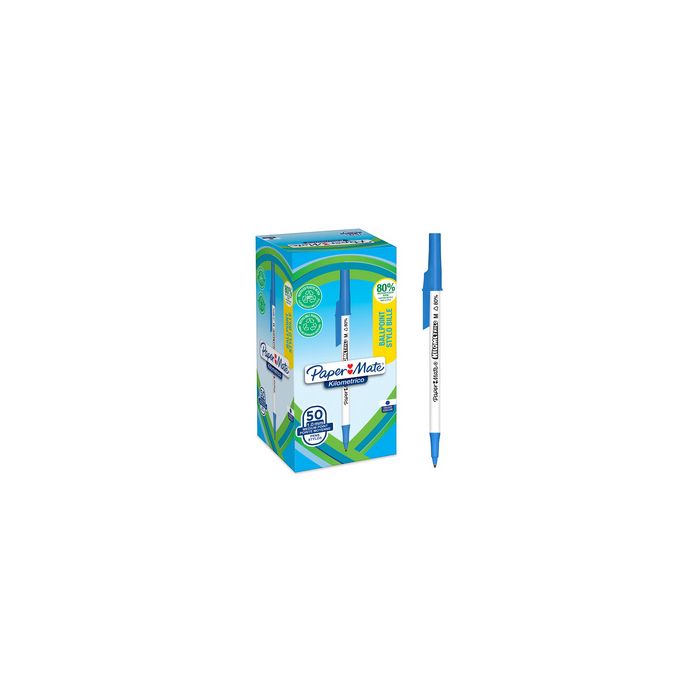 Paper:Mate Stylo à bille Kilometrico, boîte de 50, bleu