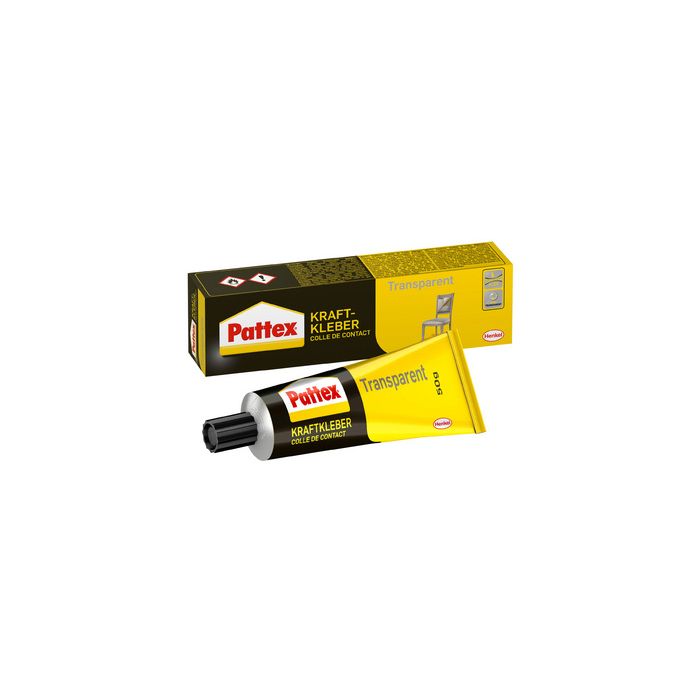 Pattex Colle de contact, transparente, avec solvant, tube de