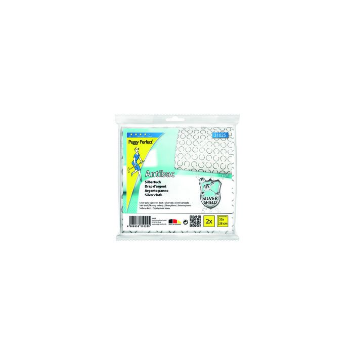 Peggy Perfect Chiffon d'argent "Antibac", pack de 2