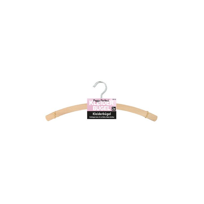 Peggy Perfect Cintre en bois sans barre, naturel, pack de 2