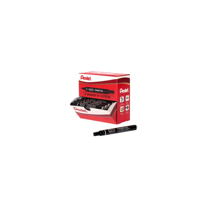 Pentel Marqueur permanent N50, présentoir carton de 36, noir