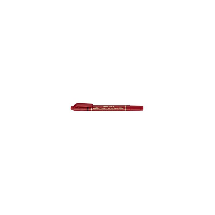 Pentel Marqueur permanent Pen, double pointe, rouge