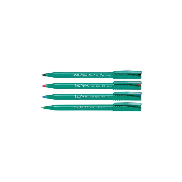 Pentel Stylo roller Ball Pentel R50, Recycology, rouge