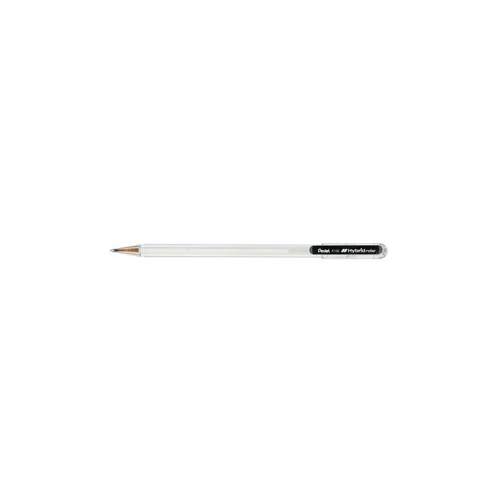 Pentel Stylo roller à encre gel Hybrid roller K108, blanc