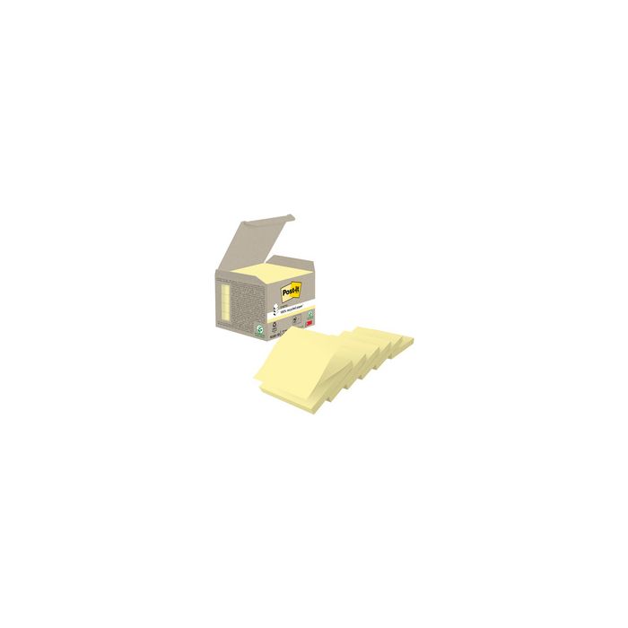 Post-it Bloc-note adhésif Recycling z-notes, 76x76 mm, jaune