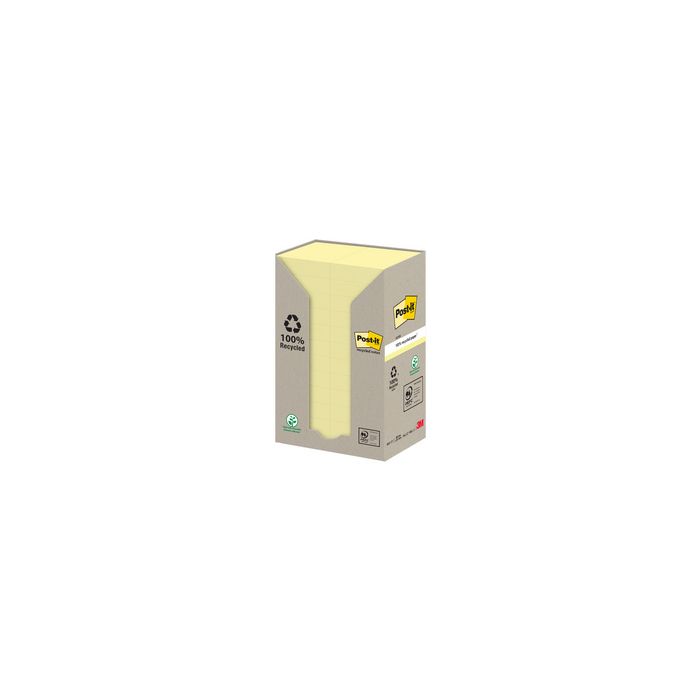 Post-it Bloc-note adhésif Recycling notes, 51 x 38 mm, jaune