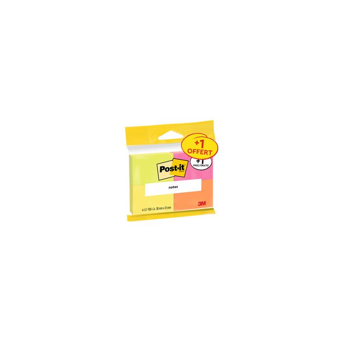 Post-it Bloc-note adhésif notes, 38 x 51 mm, pack de 4